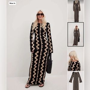 NA-KD wide sleeve knitted maxi dress